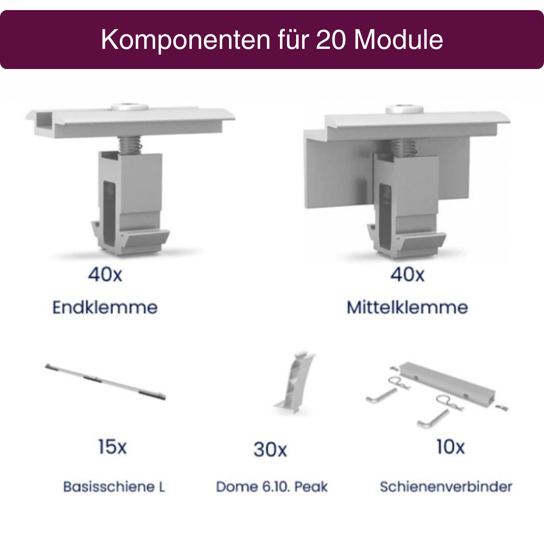 K2 Unterkonstruktion | Flachdach 20 Module