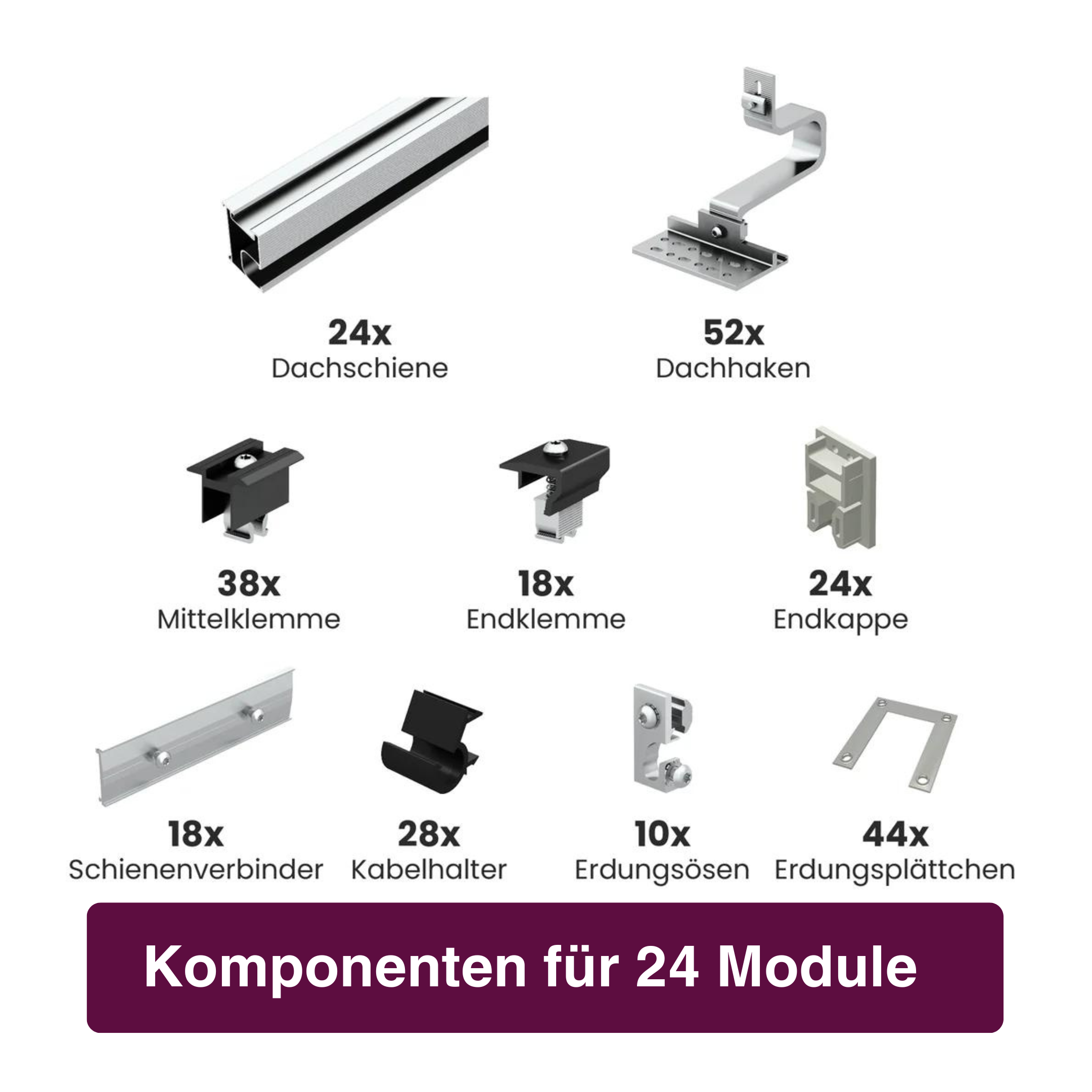 Photovoltaikanlage-Gesamtpaket inkl. Montage: FoxESS mit Unterkonstruktion (inkl. Smartmeter) 