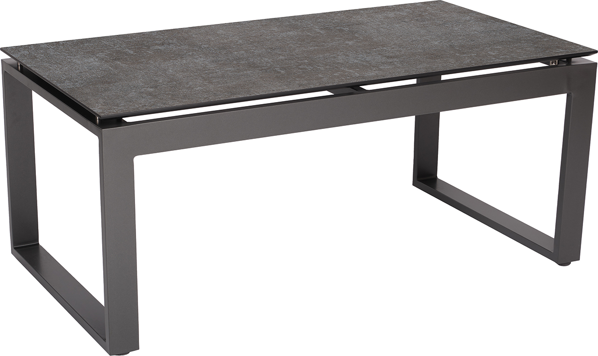 STERN Beistelltisch Allround Aluminium anthrazit mit Tischplatte Silverstar 2.0 Dekor Metallic grau