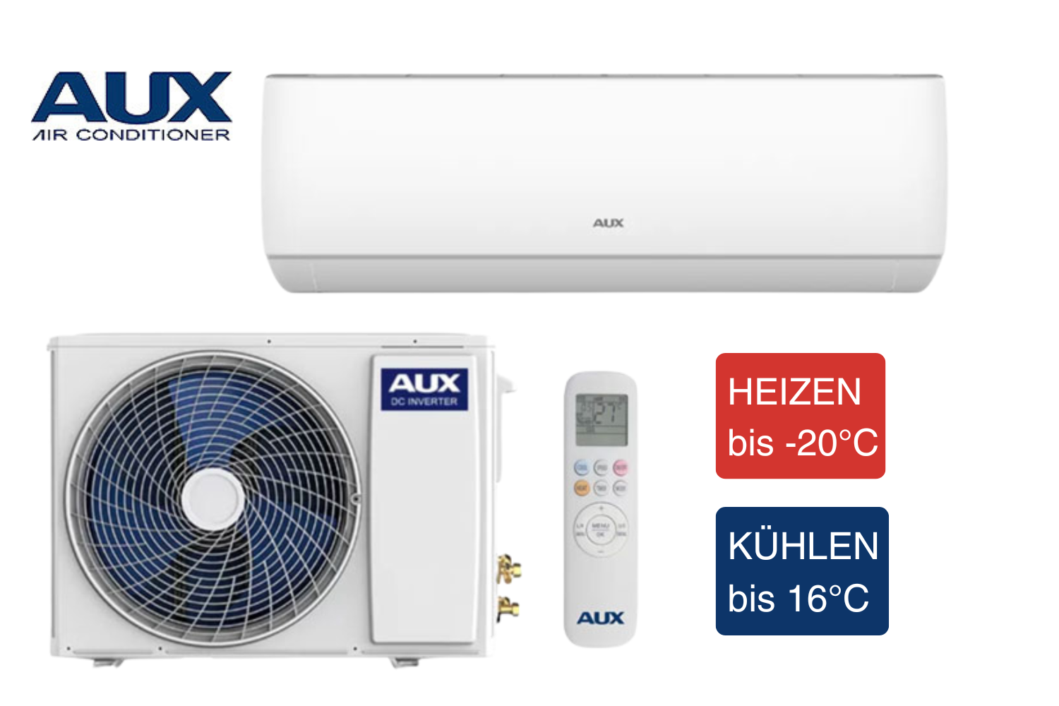 AUX Klimaanlagen Set J-Smart Nordic WiFi ASW-H18E3E4 + JOR3DI-C0 5,3 kW für 1 Zimmer mit 50 - 55 m²