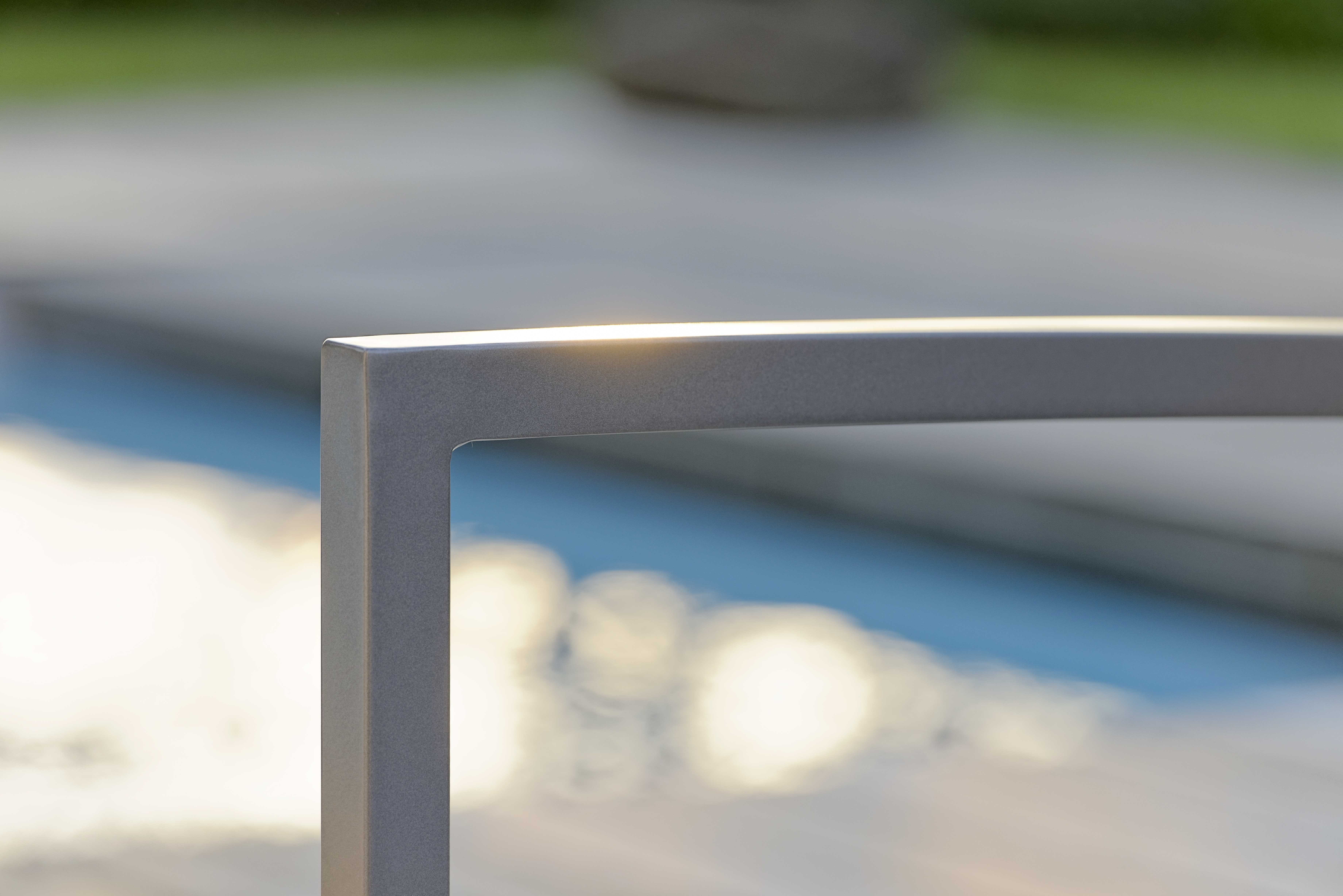STERN Lounge-Seitenelement SKELBY Aluminium graphit mit Bezug Textilen silbergrau / Armlehne rechts